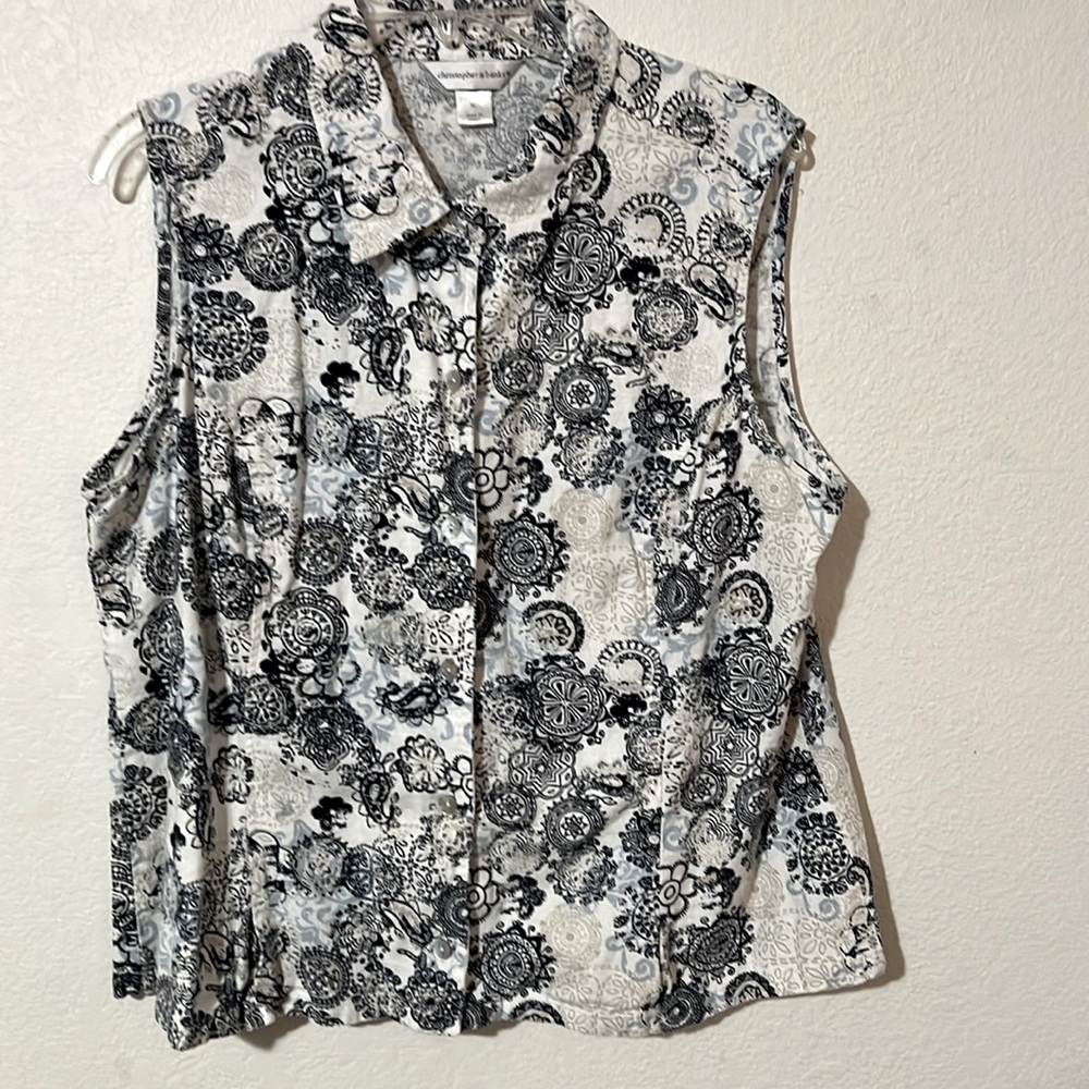 Christopher & Banks sleeveless linen blouse